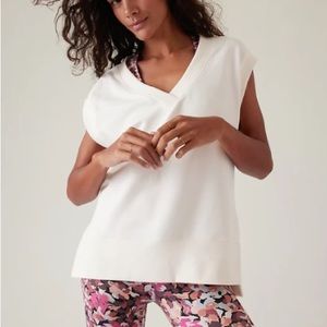 Athleta Retroterry V-Neck Sweatshirt Tee